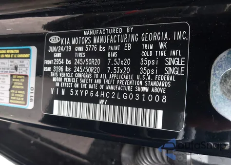 2020 Kia Telluride S из США, поврежденный, VIN 5XYP64HC2LG031008